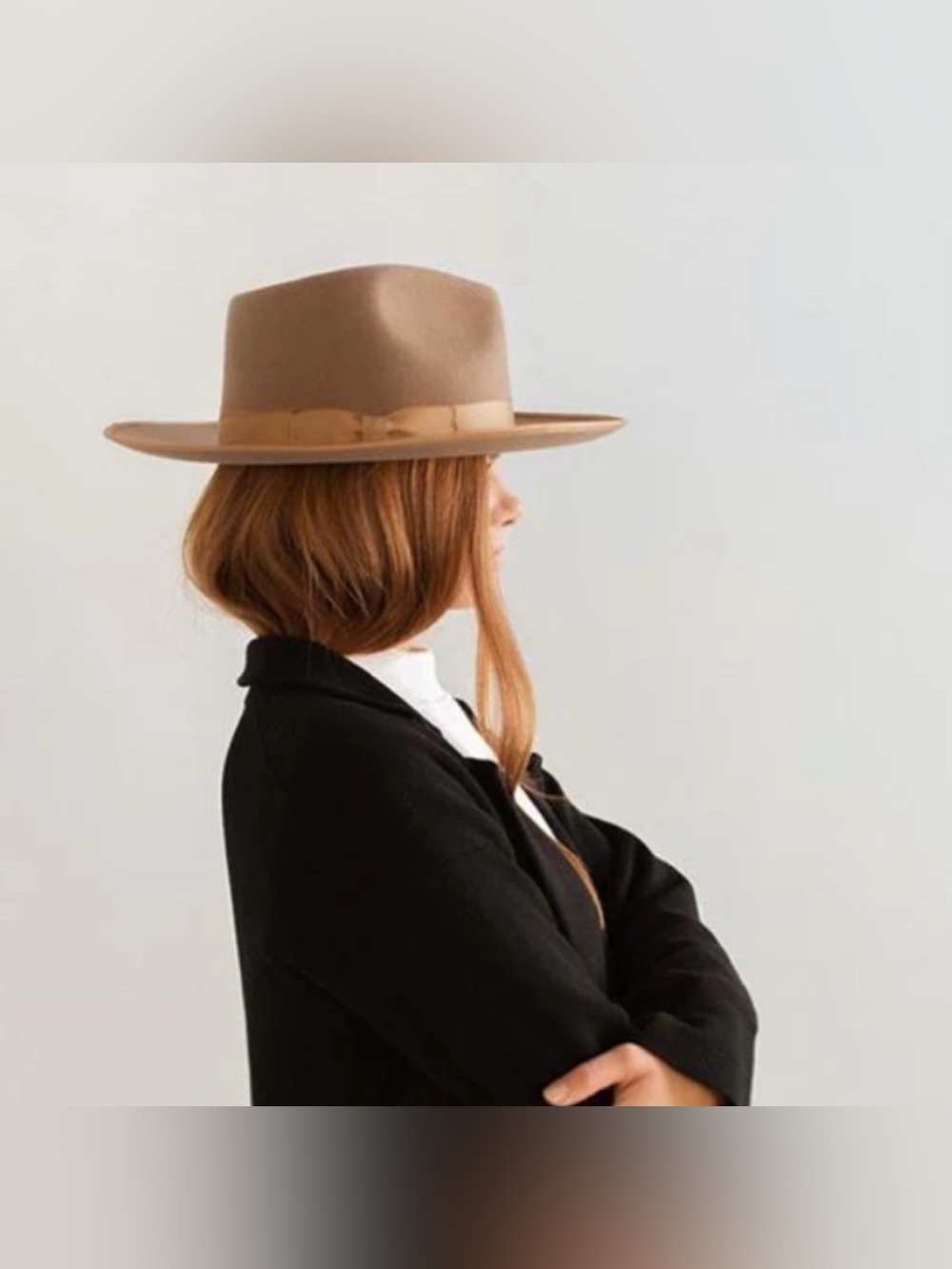 Gigi Pip Monroe Rancher Fedora Hat Brown Wool Felt Size XS 55cm Adjustable